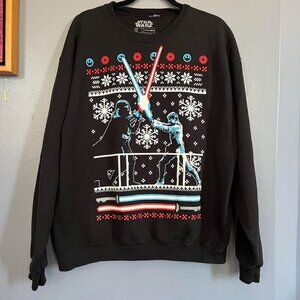 Star Wars Ugly Christmas Duel Sweatshirt Black | SIZE XL